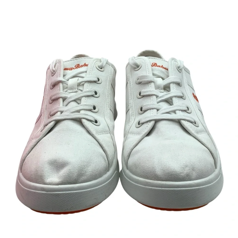 Tommy Bahama Women's Lorena‎ Shoes White Orange Logo Lace Up size 8.5
